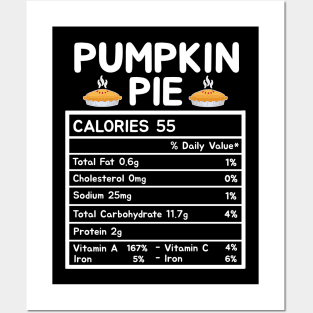 Pumpkin Pie Nutrition Facts Thanksgiving Matching Family Posters and Art